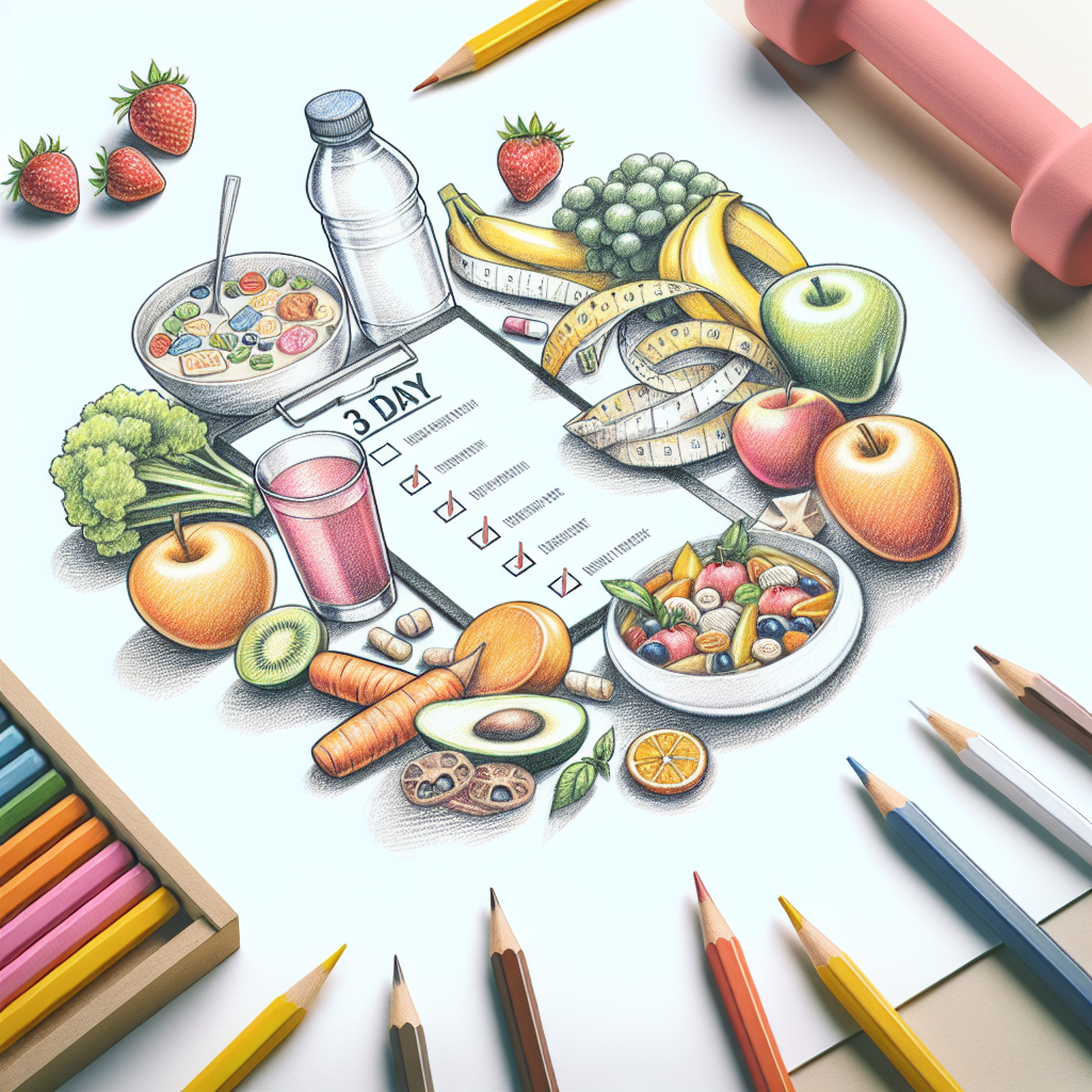 Colored-pencil illustration representing the topic: Healthy Living