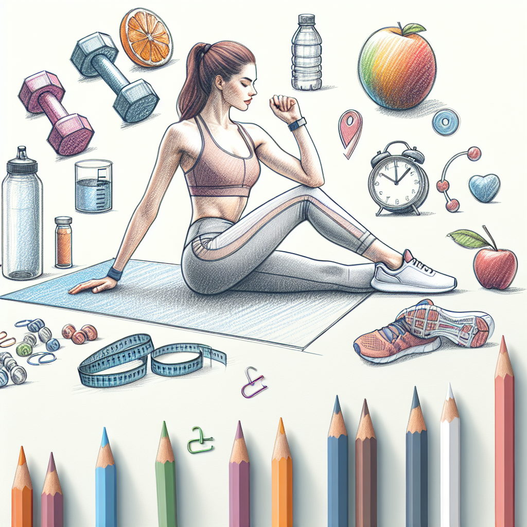 Colored-pencil illustration representing the topic: Fitness