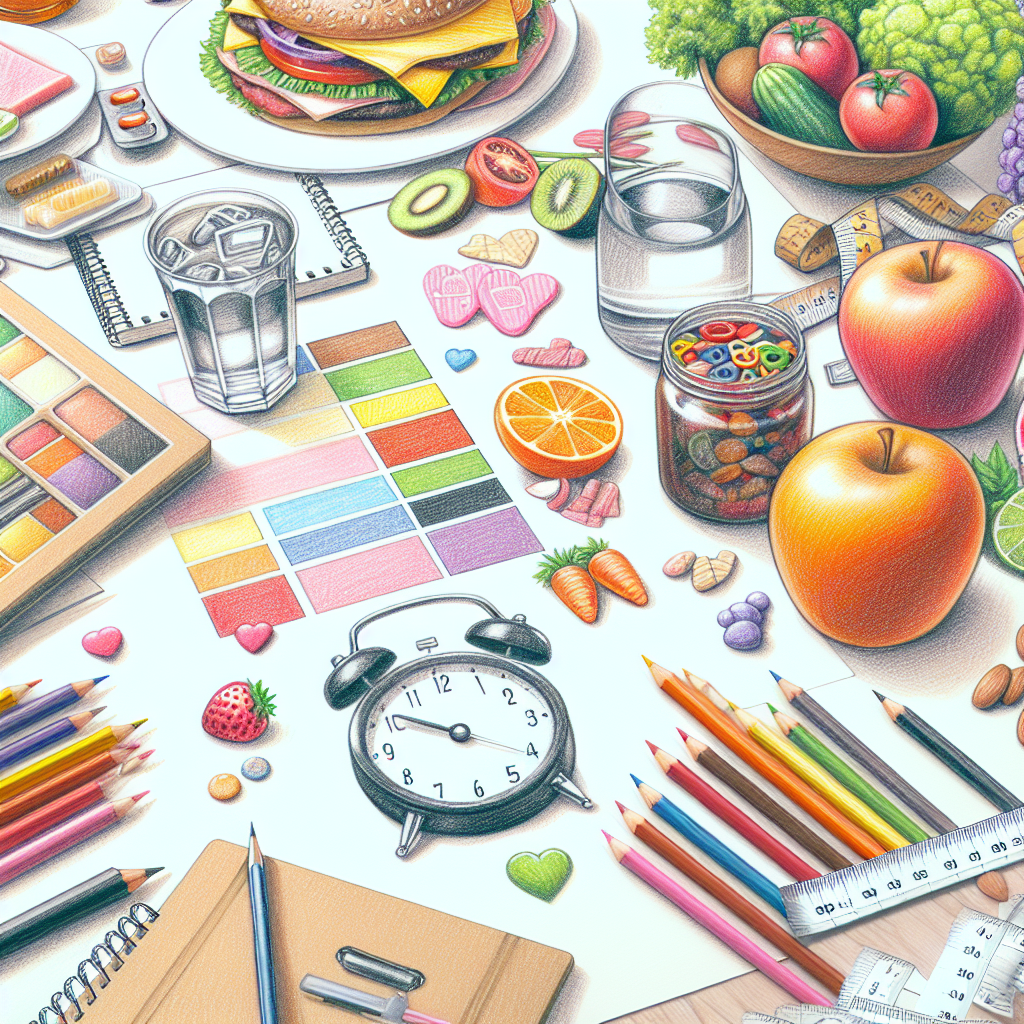 Colored-pencil illustration representing the topic: Nutrition and Diet