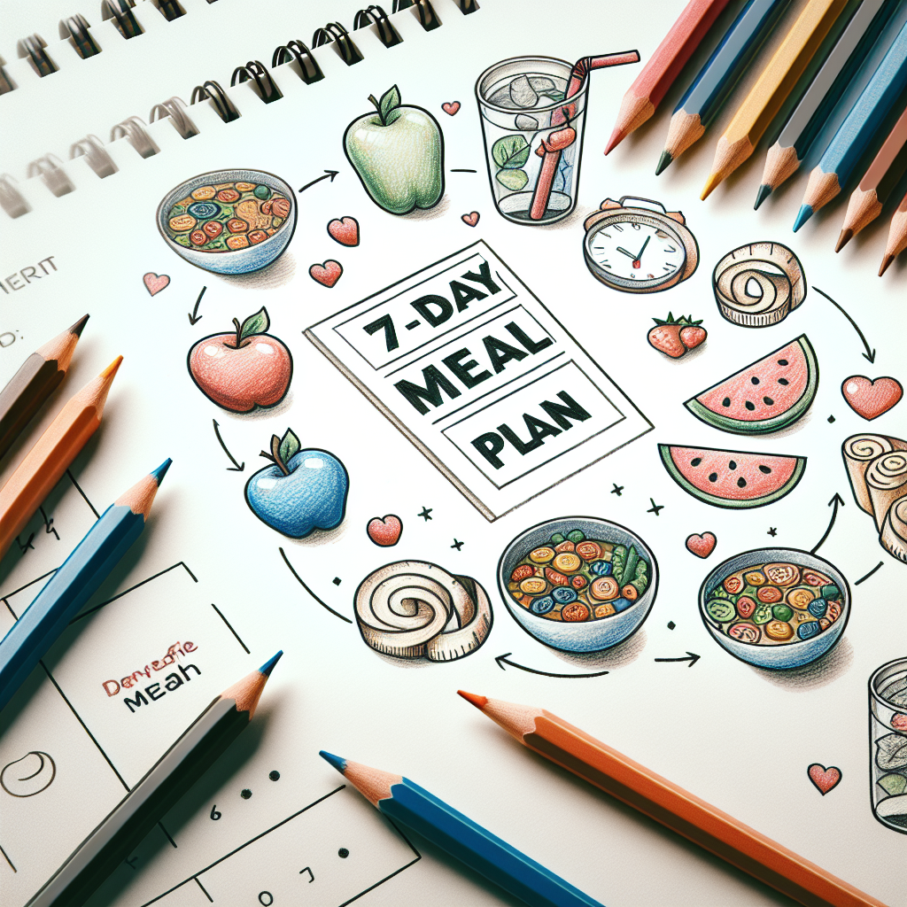 Colored-pencil illustration representing the topic: Nutrition and Fitness