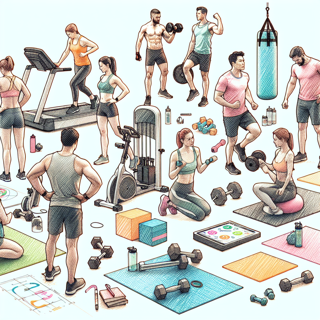 Colored-pencil illustration representing the topic: Fitness