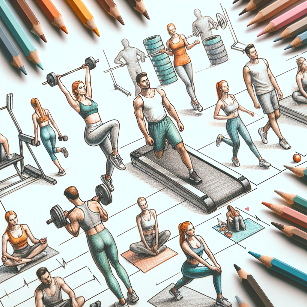 Colored-pencil illustration representing the topic: Fitness Programs