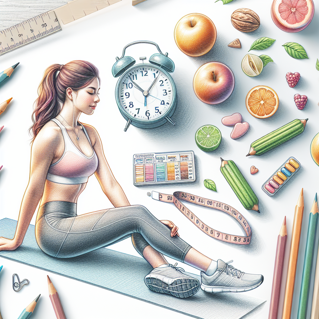 Colored-pencil illustration representing the topic: Health and Fitness