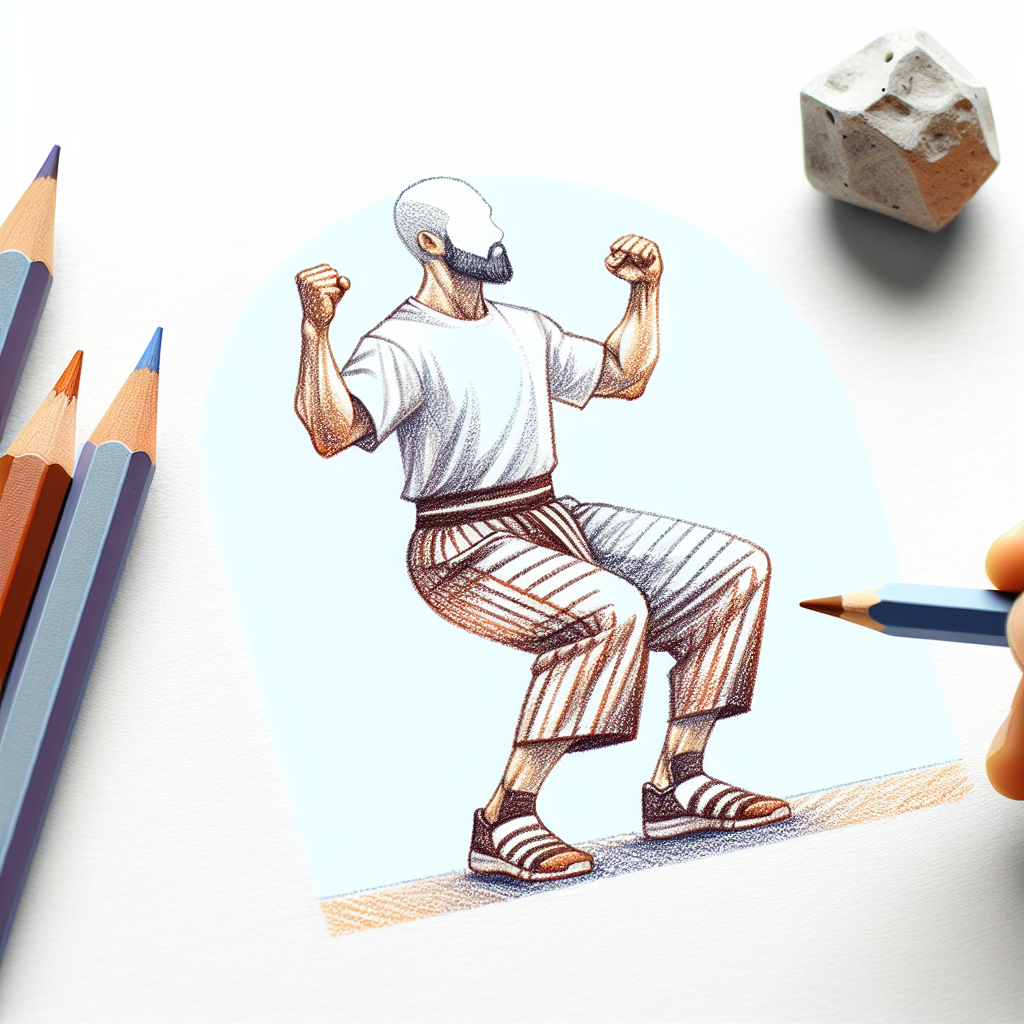 Colored-pencil illustration representing the topic: Home Workouts