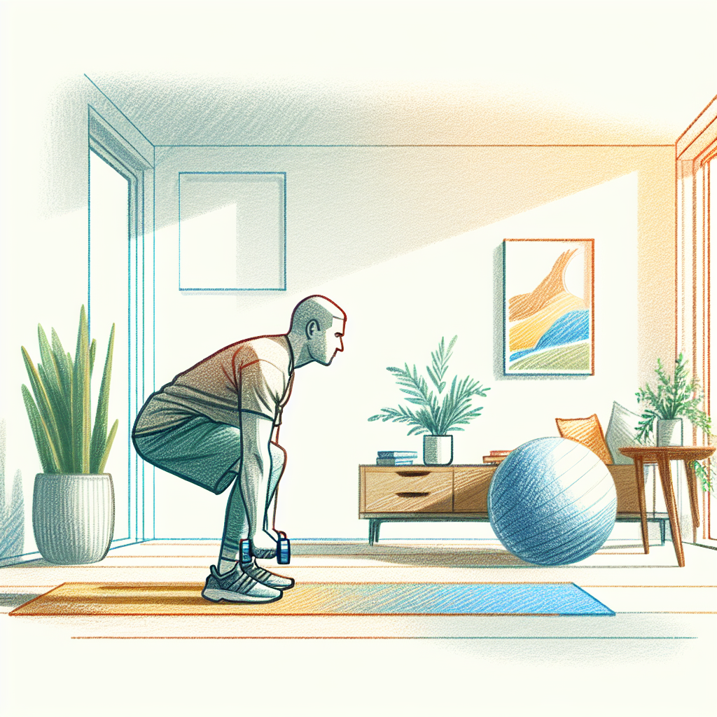Colored-pencil illustration representing the topic: Home Fitness