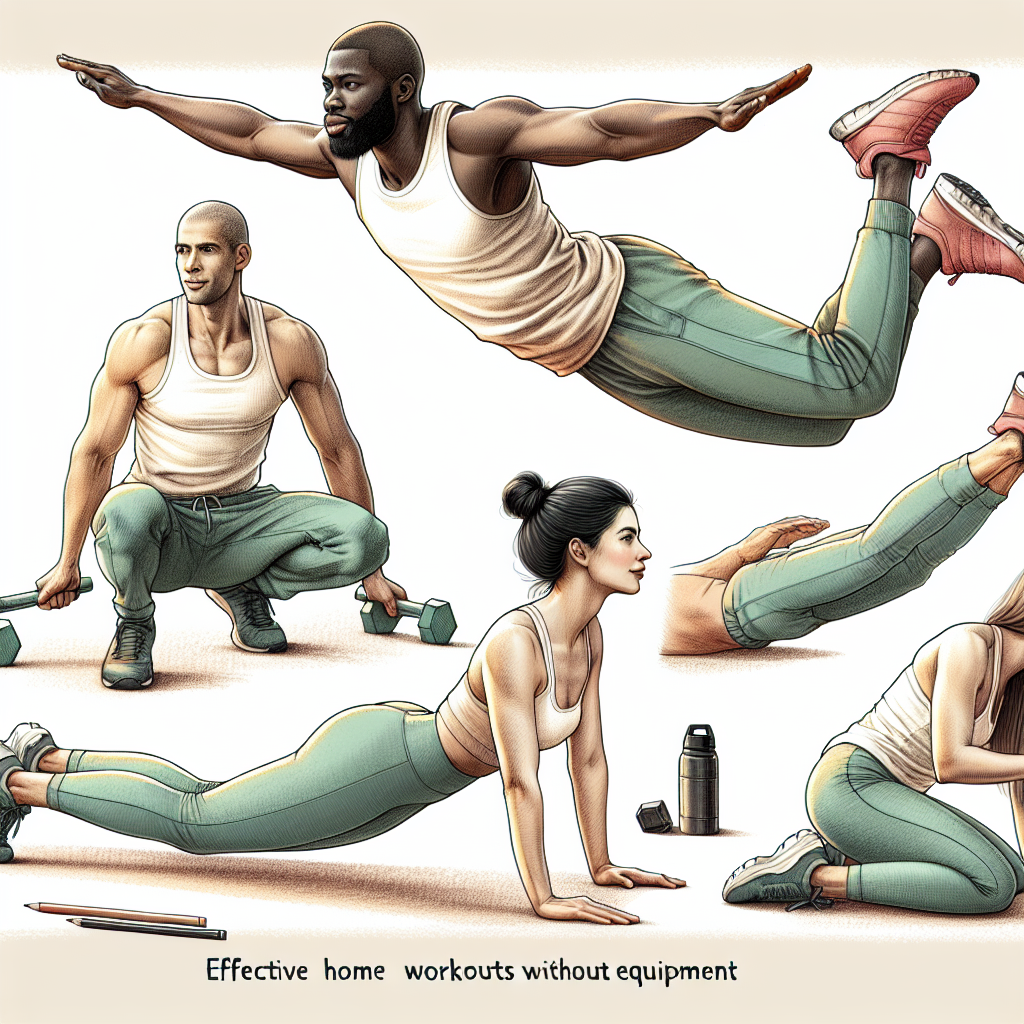 Colored-pencil illustration representing the topic: Home Fitness
