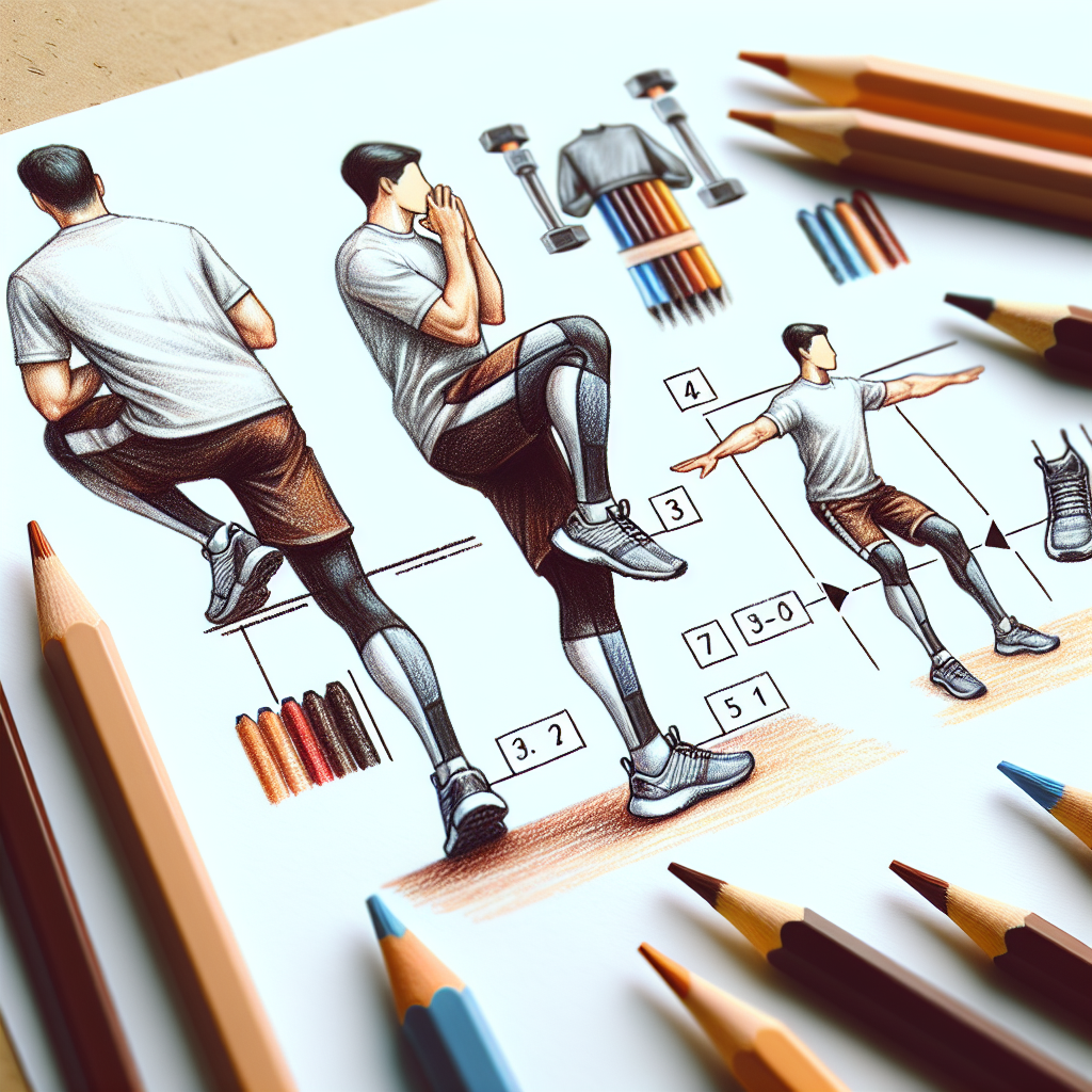 Colored-pencil illustration representing the topic: Home Workouts