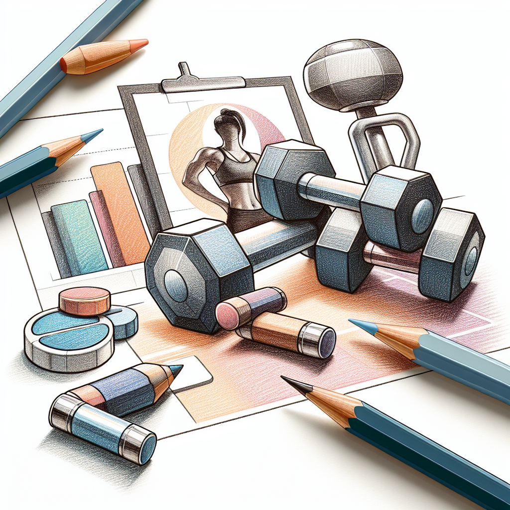 Colored-pencil illustration representing the topic: Fitness Training