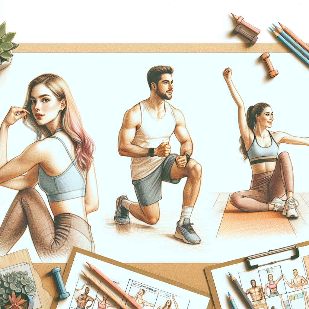 Colored-pencil illustration representing the topic: Fitness Training
