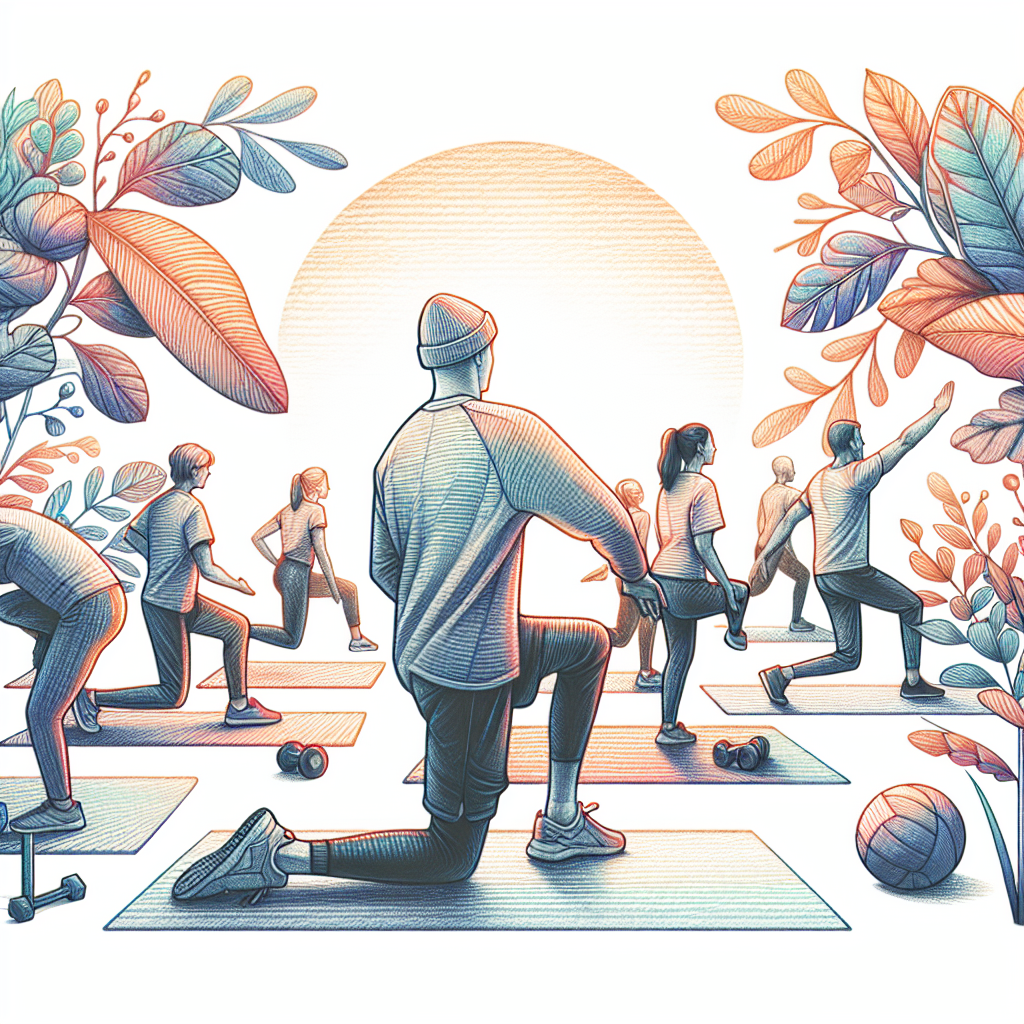 Colored-pencil illustration representing the topic: Fitness