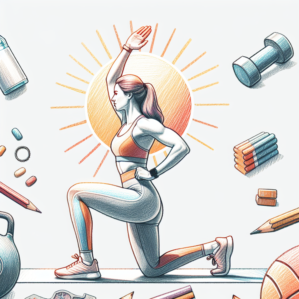 Colored-pencil illustration representing the topic: Home Workouts