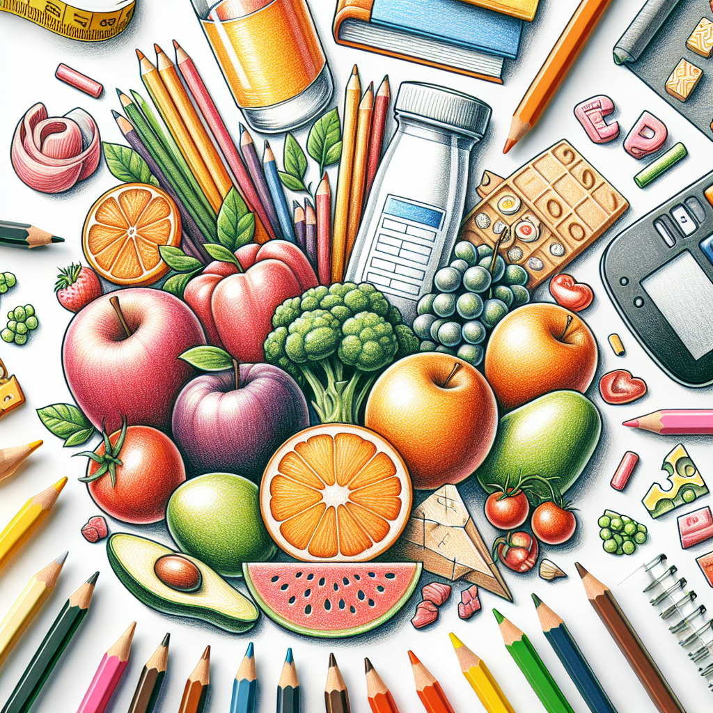Colored-pencil illustration representing the topic: Nutrition