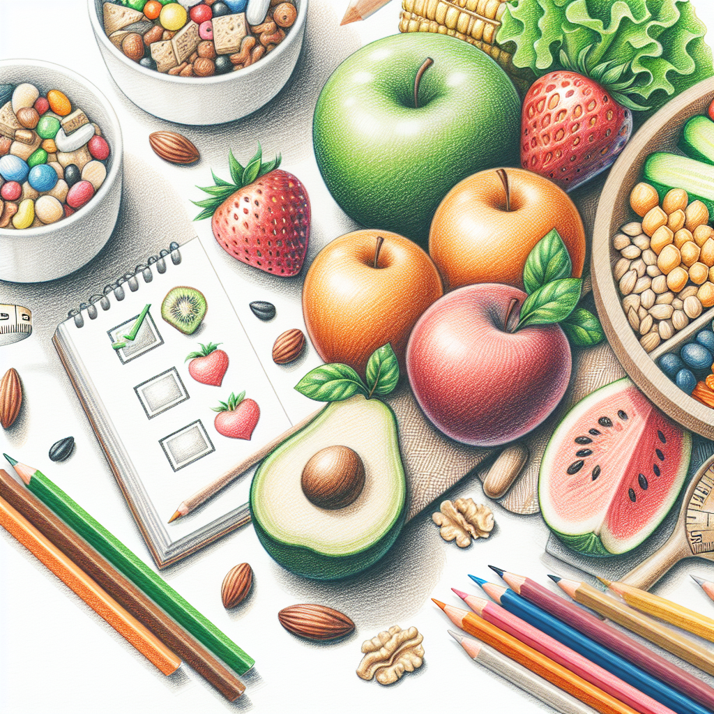 Colored-pencil illustration representing the topic: Nutrition and Health