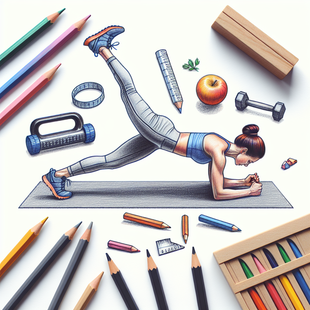 Colored-pencil illustration representing the topic: Fitness Training