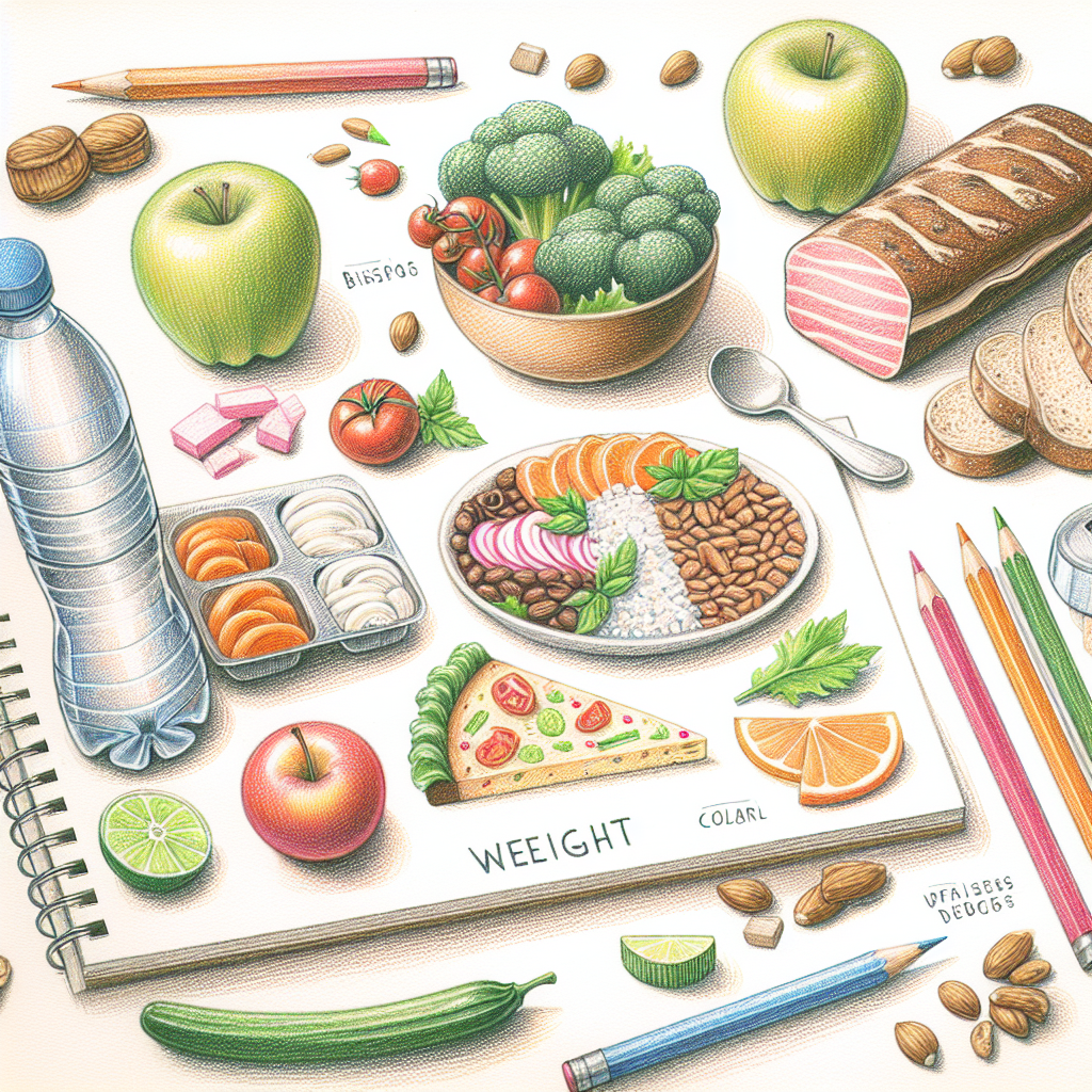 Colored-pencil illustration representing the topic: Healthy Eating