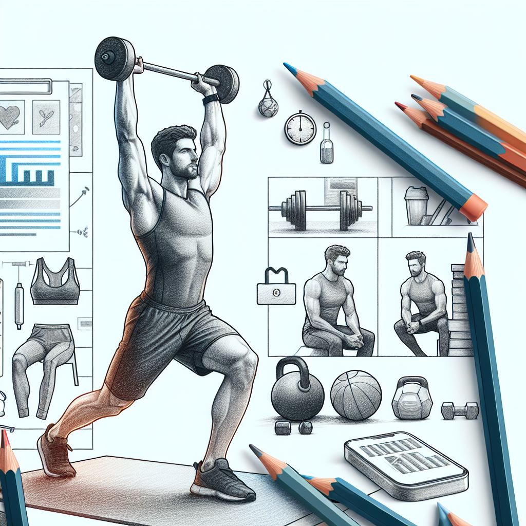 Colored-pencil illustration representing the topic: Fitness