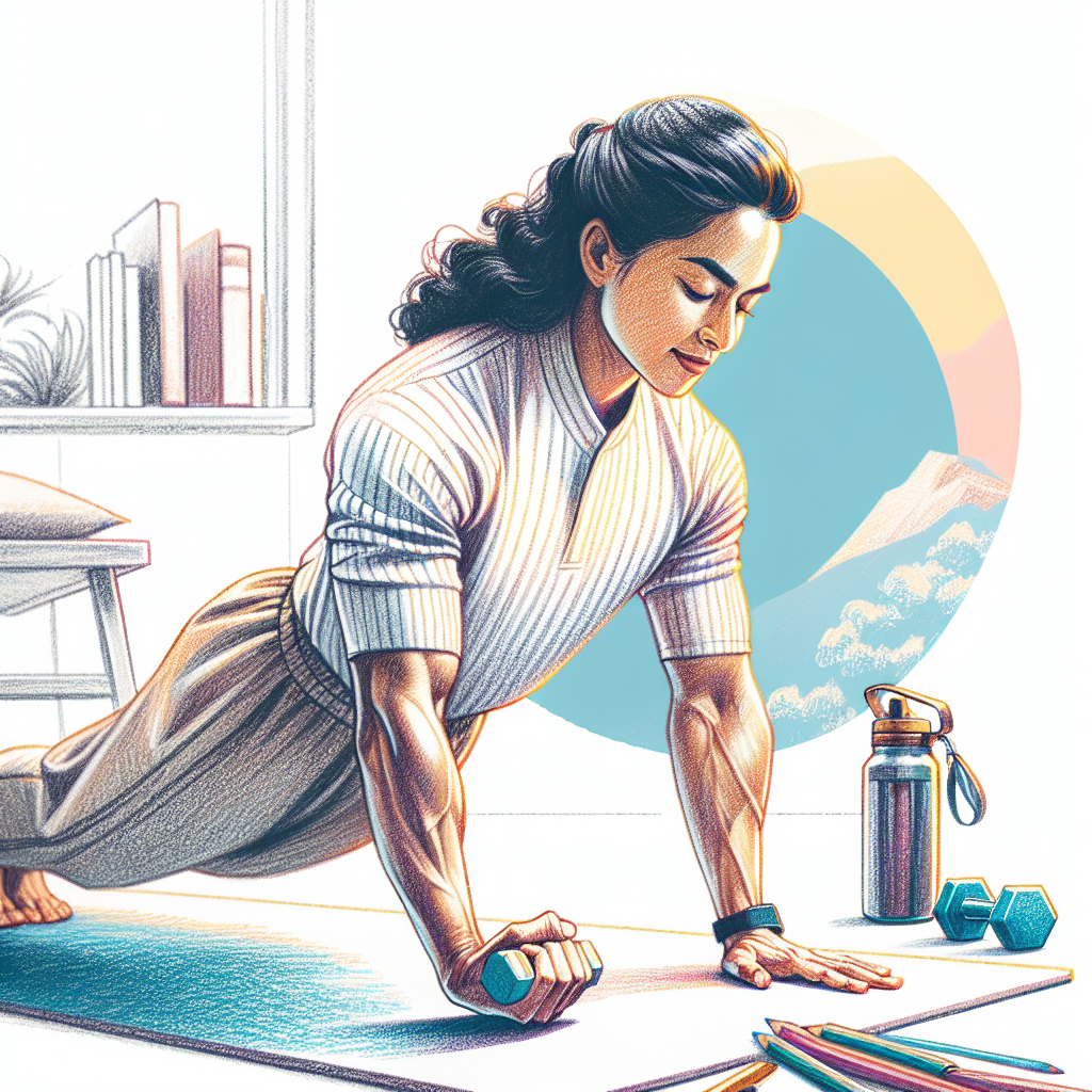 Colored-pencil illustration representing the topic: Fitness Training