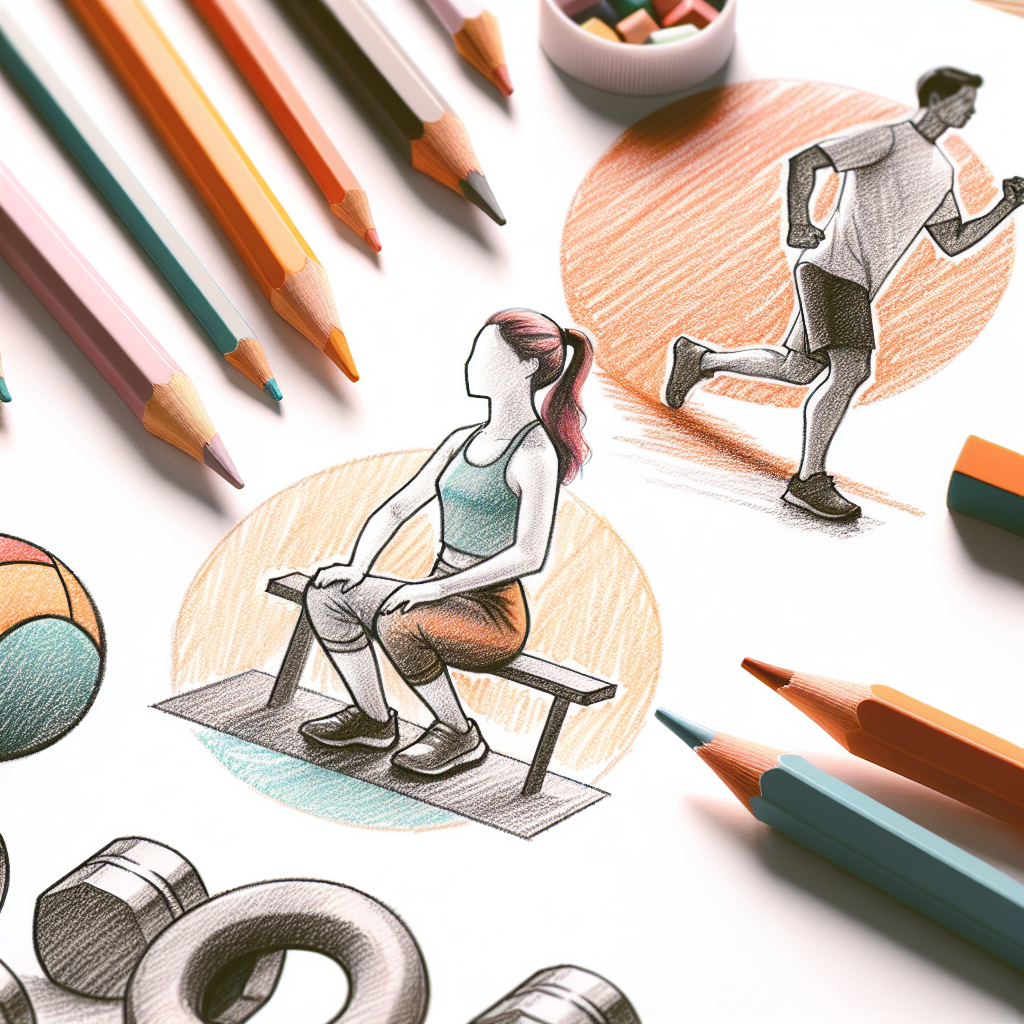 Colored-pencil illustration representing the topic: Fitness and Health