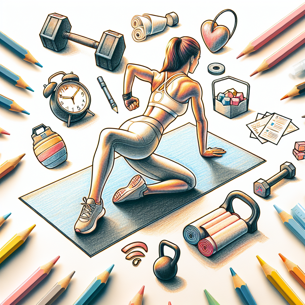 Colored-pencil illustration representing the topic: Fitness