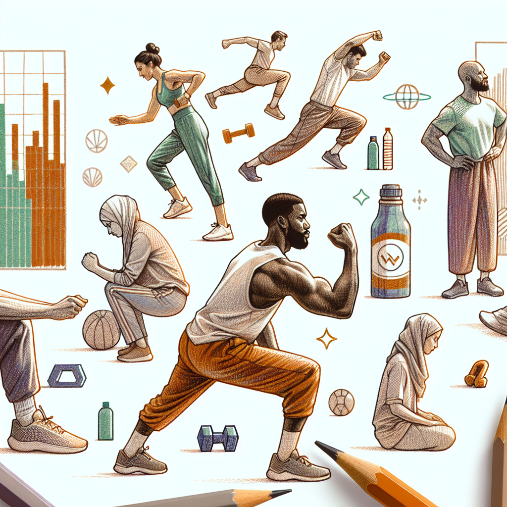 Colored-pencil illustration representing the topic: Fitness Training
