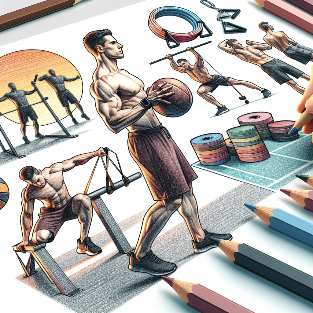 Colored-pencil illustration representing the topic: Fitness Training