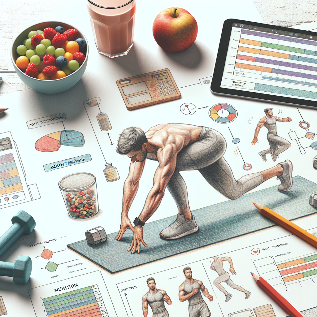 Colored-pencil illustration representing the topic: Home Fitness