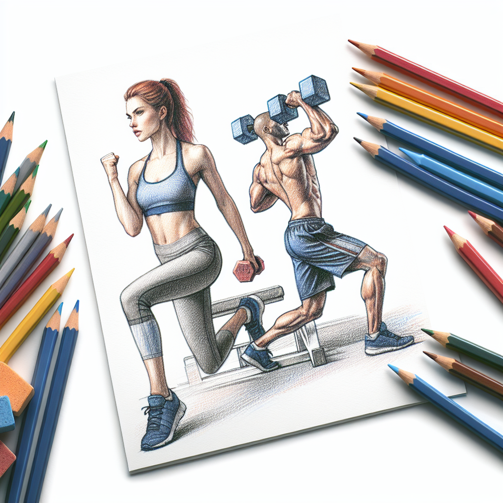 Colored-pencil illustration representing the topic: Fitness Training