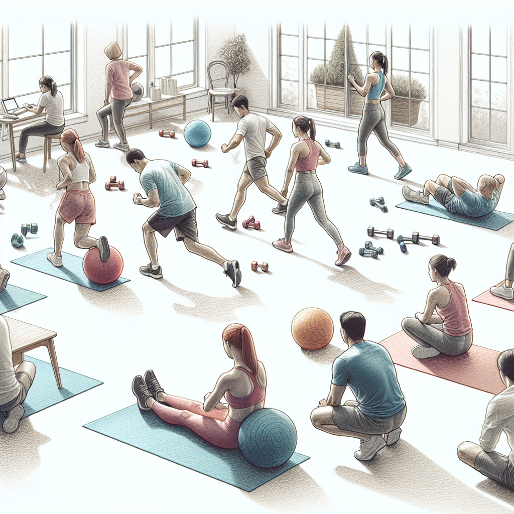 Colored-pencil illustration representing the topic: Fitness Training