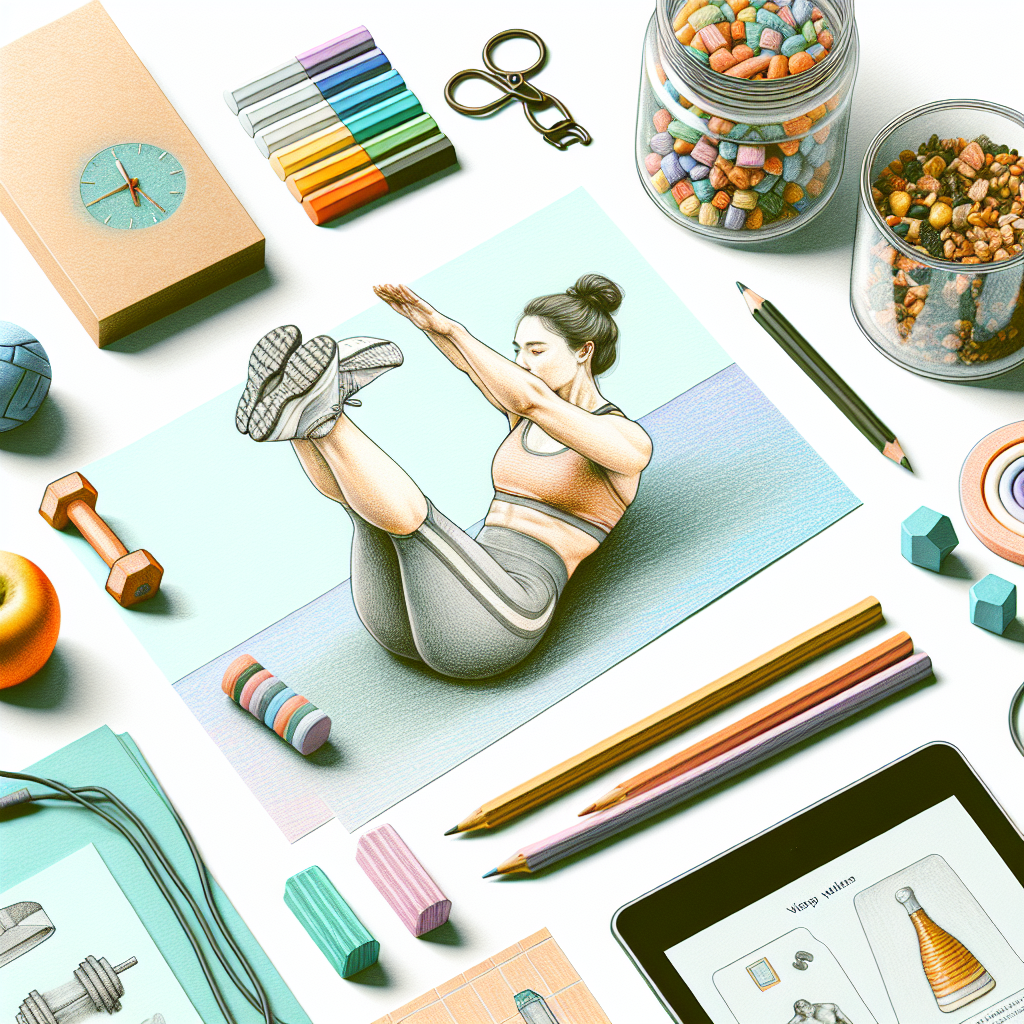Colored-pencil illustration representing the topic: Fitness and Exercise