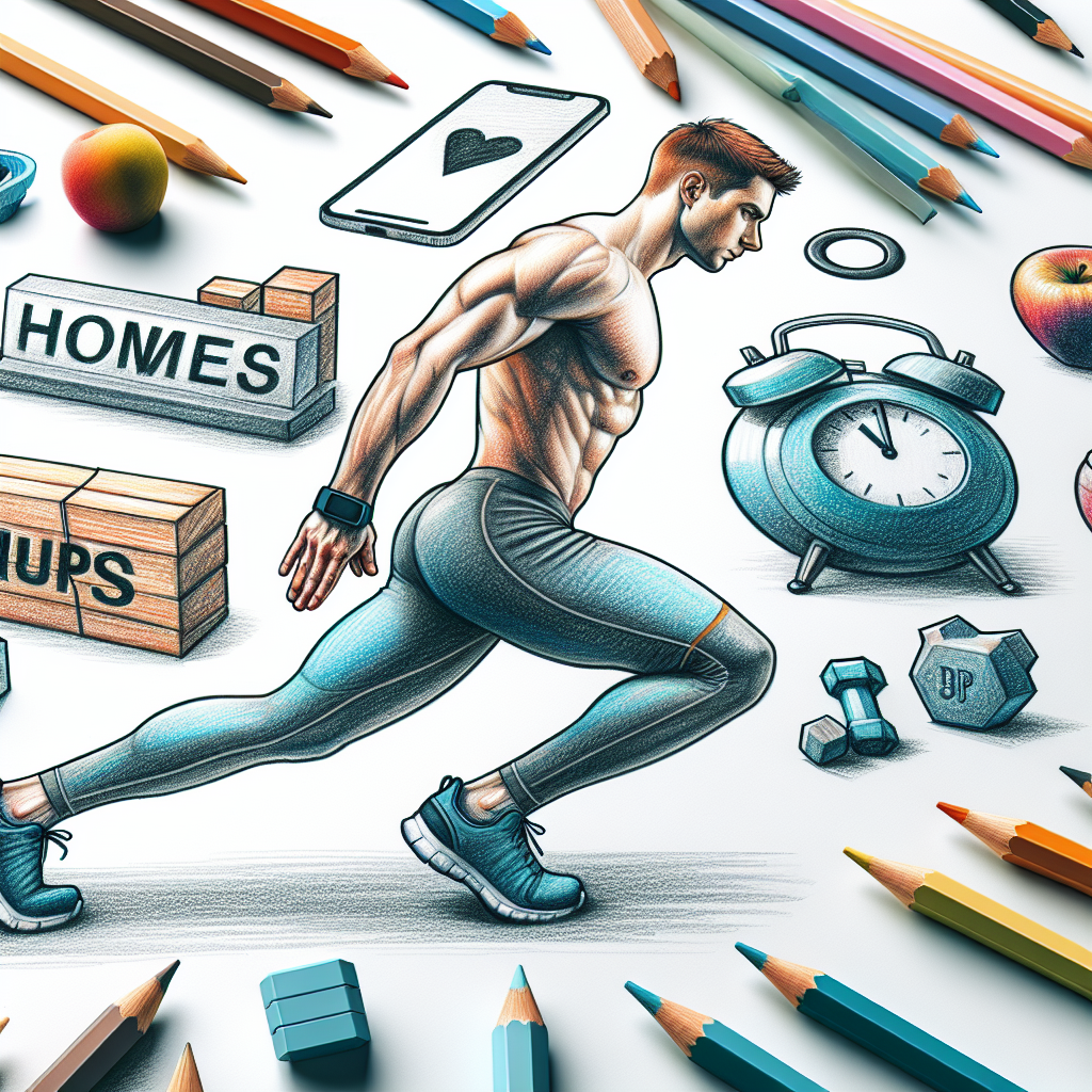 Colored-pencil illustration representing the topic: Fitness