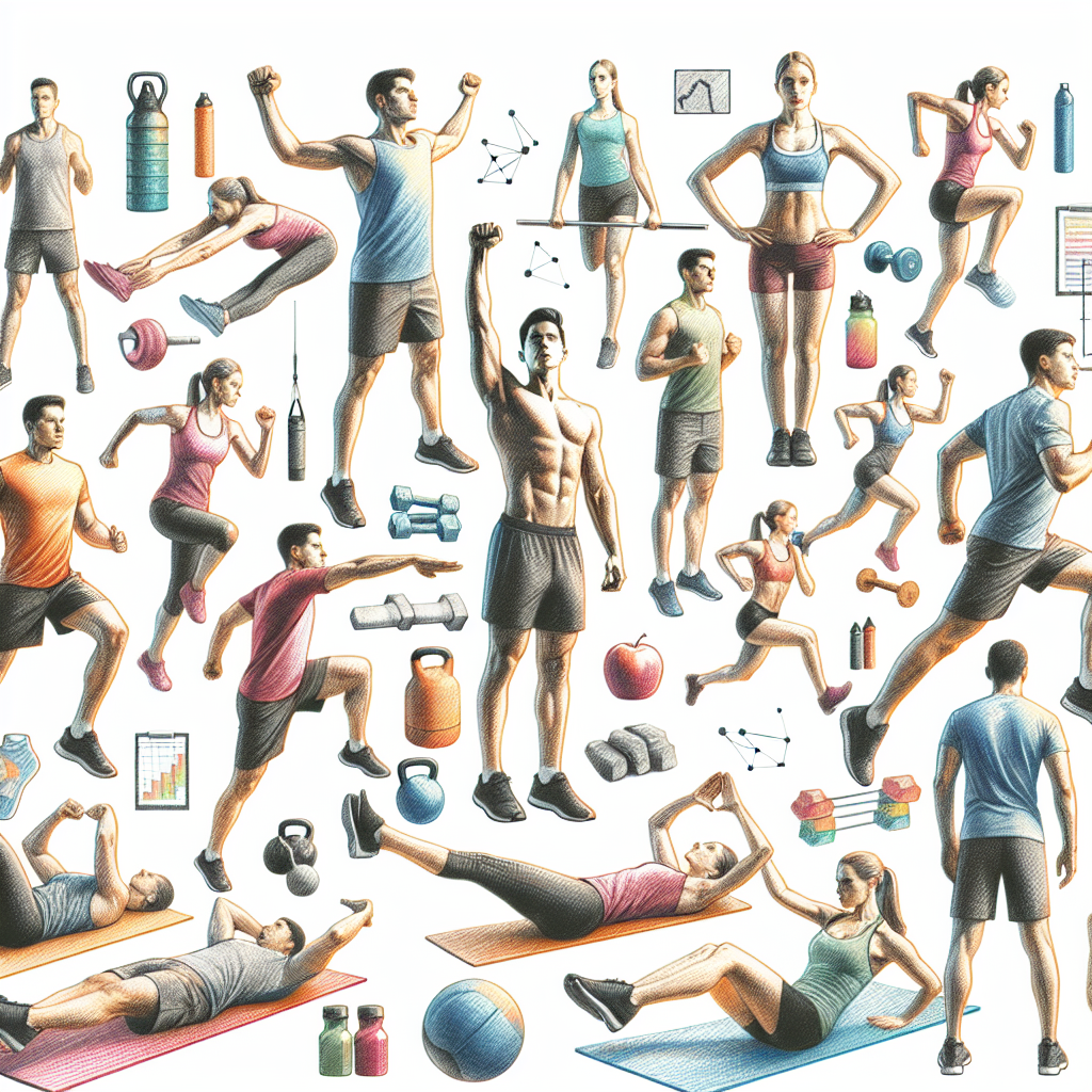 Colored-pencil illustration representing the topic: Fitness Training