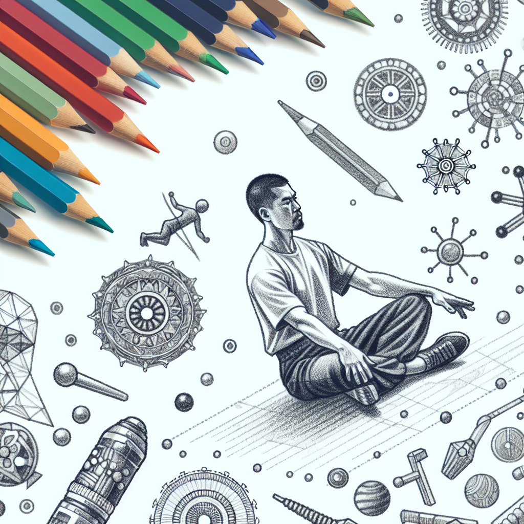 Colored-pencil illustration representing the topic: Fitness Training