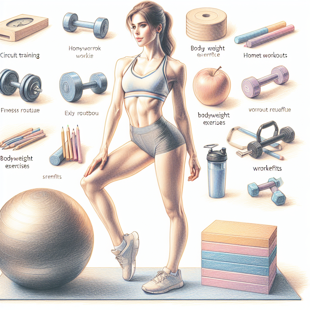 Colored-pencil illustration representing the topic: Fitness