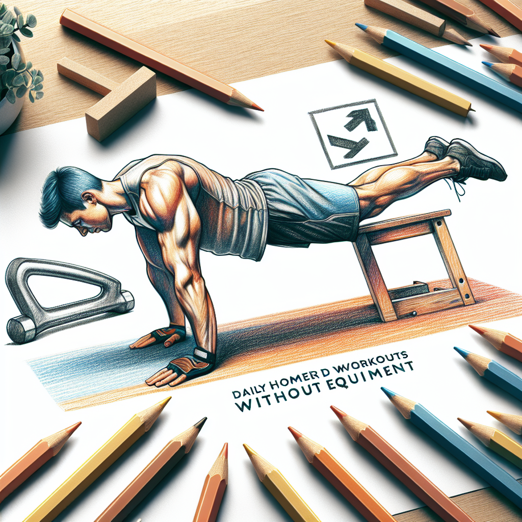Colored-pencil illustration representing the topic: Home Fitness