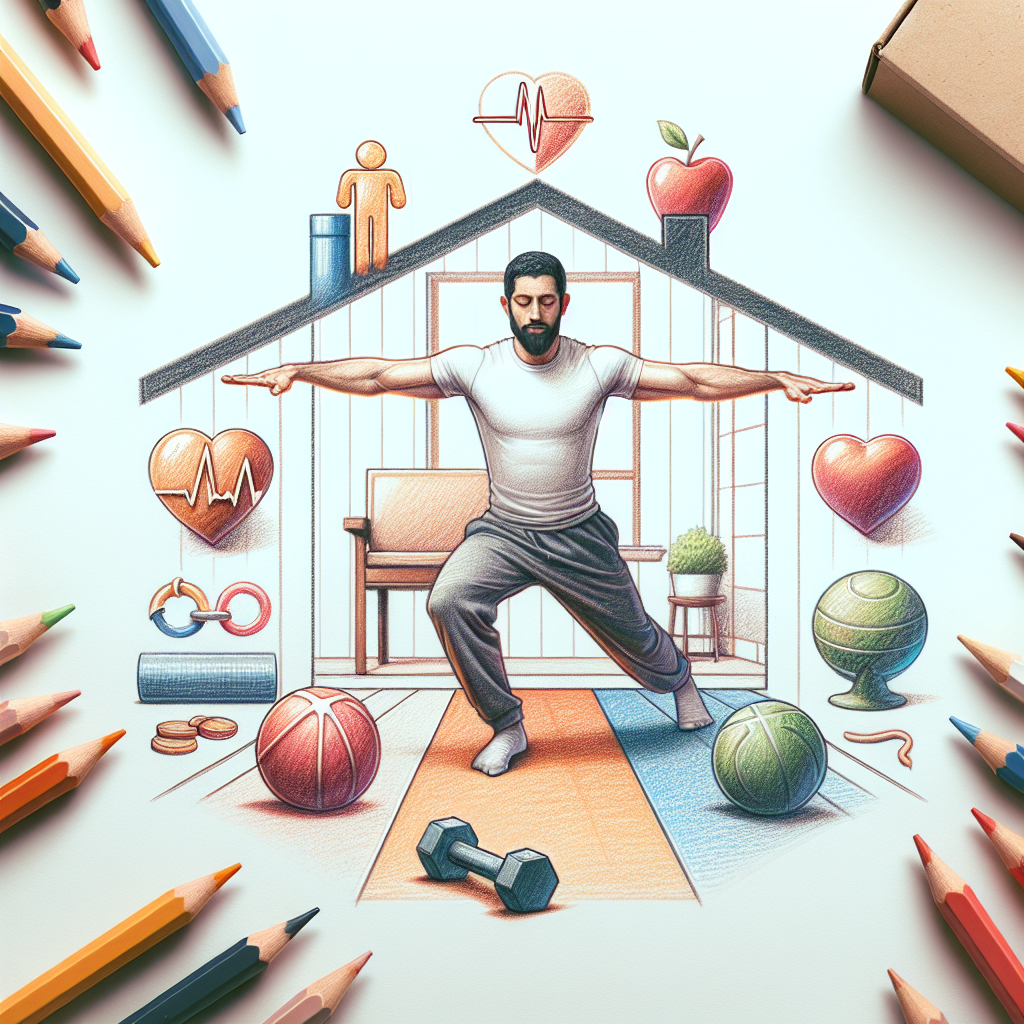 Colored-pencil illustration representing the topic: Fitness