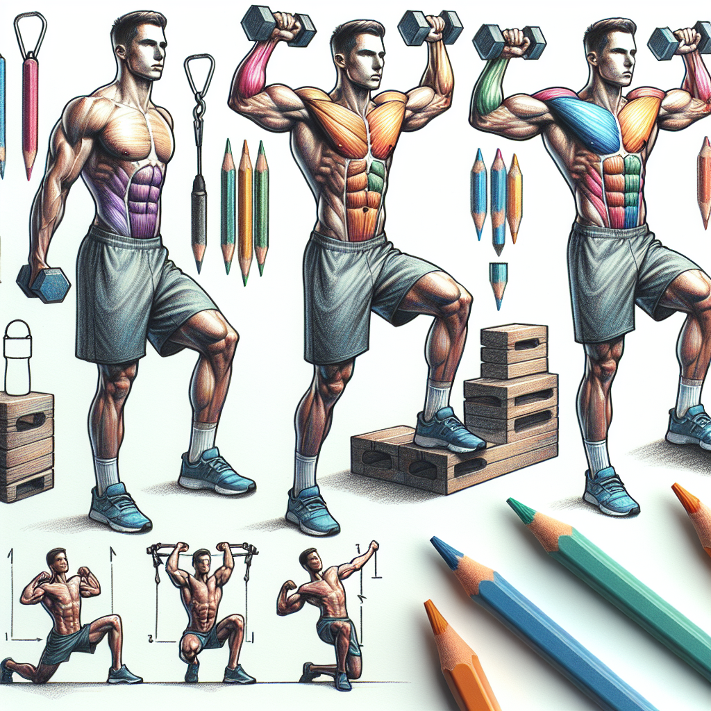 Colored-pencil illustration representing the topic: Fitness
