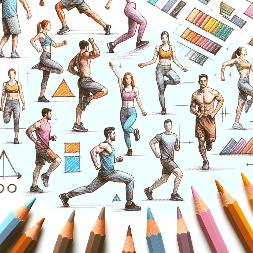Colored-pencil illustration representing the topic: Fitness