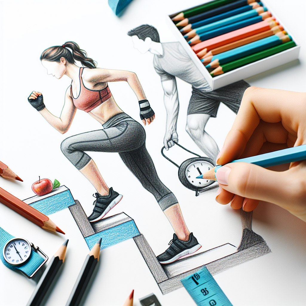 Colored-pencil illustration representing the topic: Fitness and Health