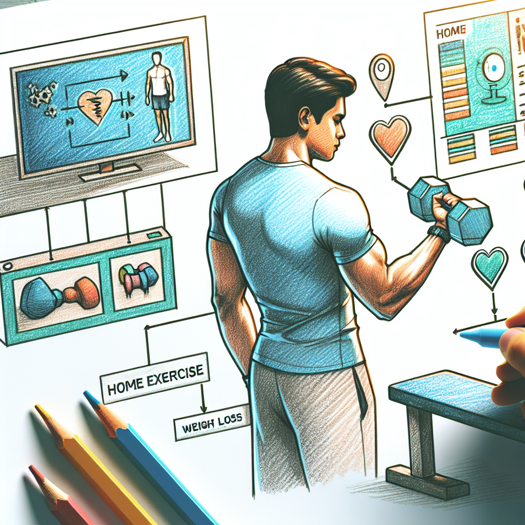 Colored-pencil illustration representing the topic: Home Workouts