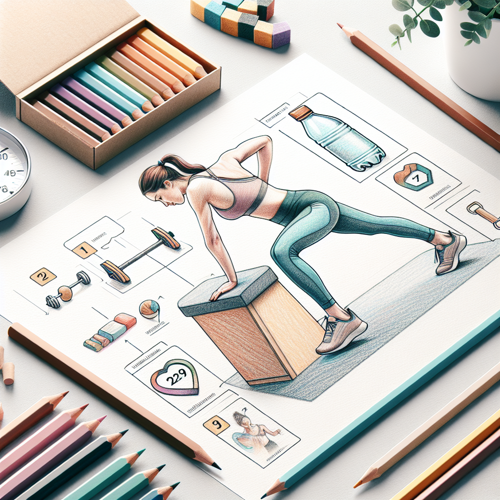 Colored-pencil illustration representing the topic: Home Fitness