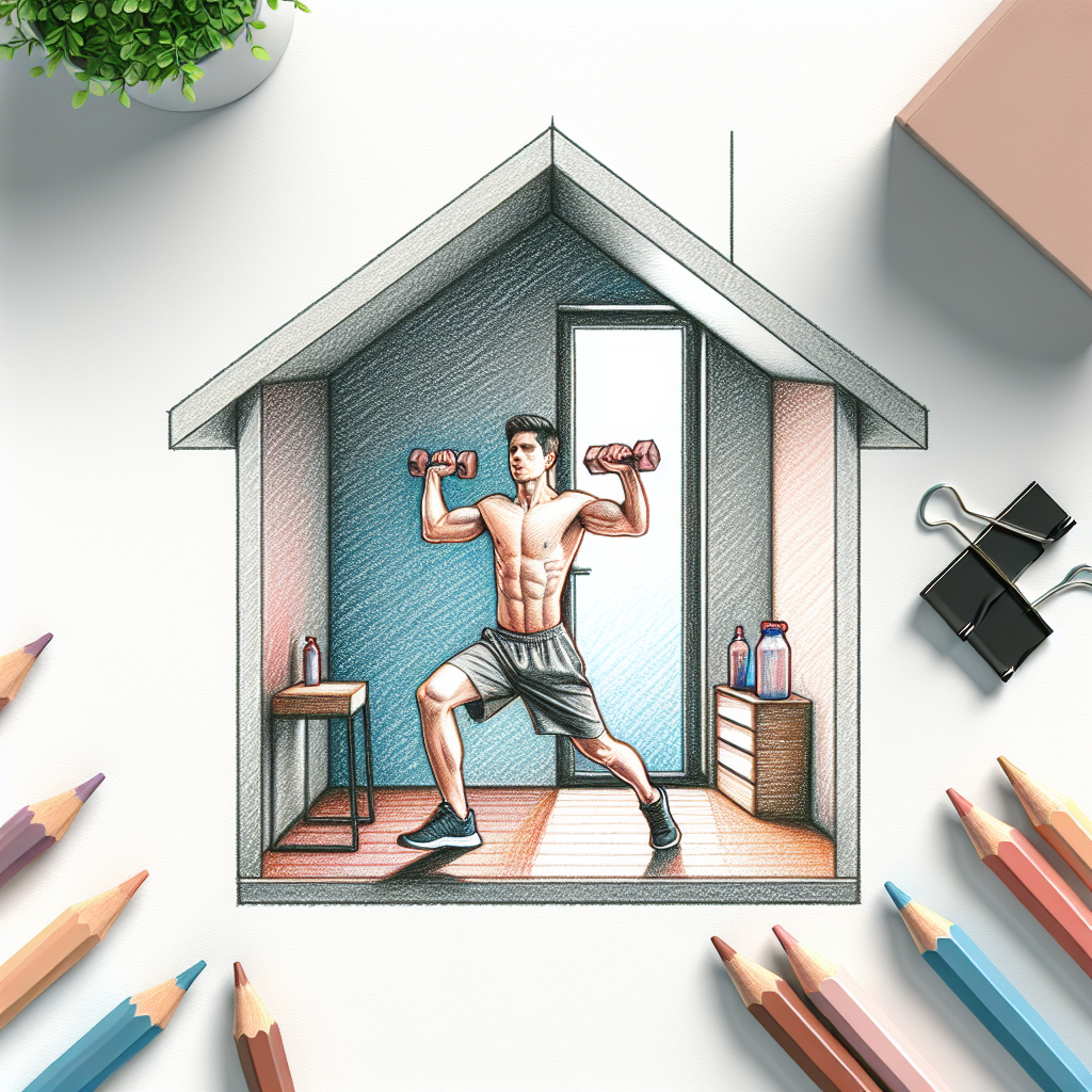 Colored-pencil illustration representing the topic: Home Fitness