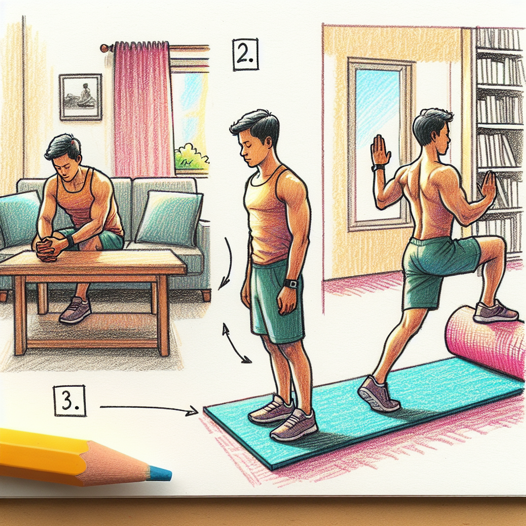Colored-pencil illustration representing the topic: Home Fitness