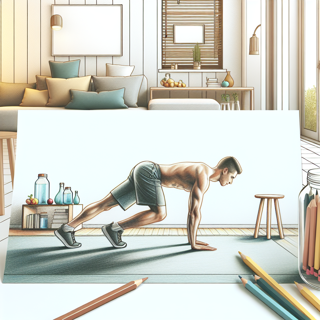 Colored-pencil illustration representing the topic: Home Fitness