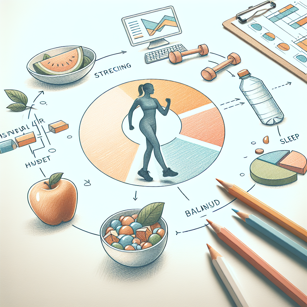 Colored-pencil illustration representing the topic: Fitness and Health