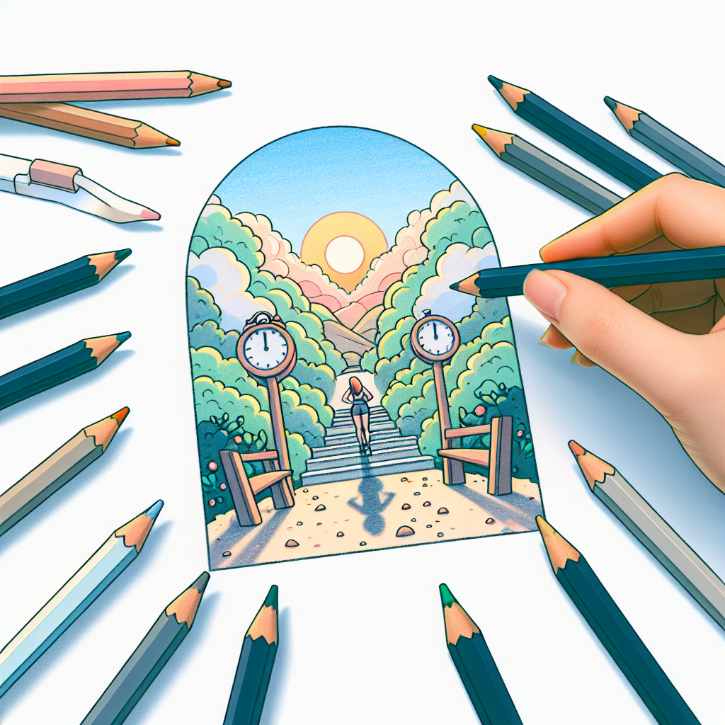 Colored-pencil illustration representing the topic: Fitness Tips