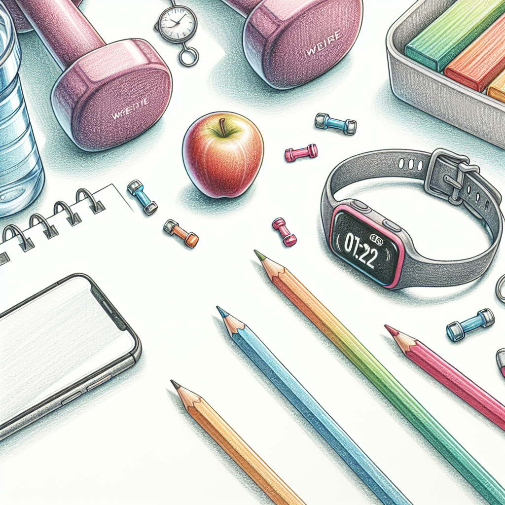 Colored-pencil illustration representing the topic: Health and Fitness