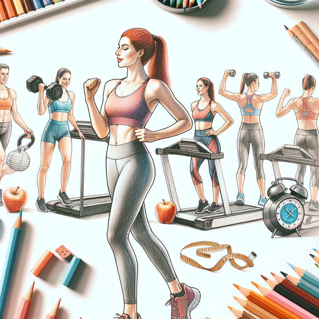 Colored-pencil illustration representing the topic: Fitness Challenges