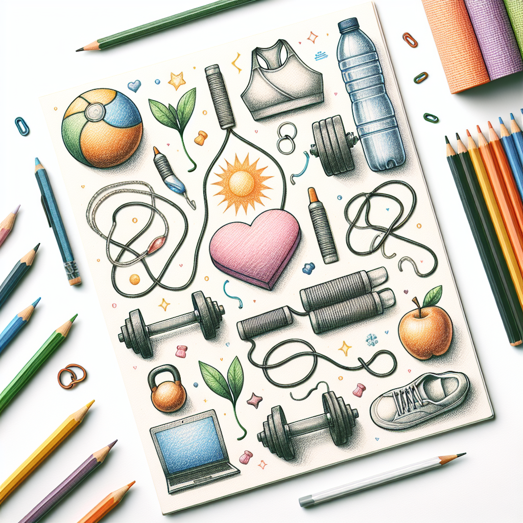 Colored-pencil illustration representing the topic: Fitness and Health