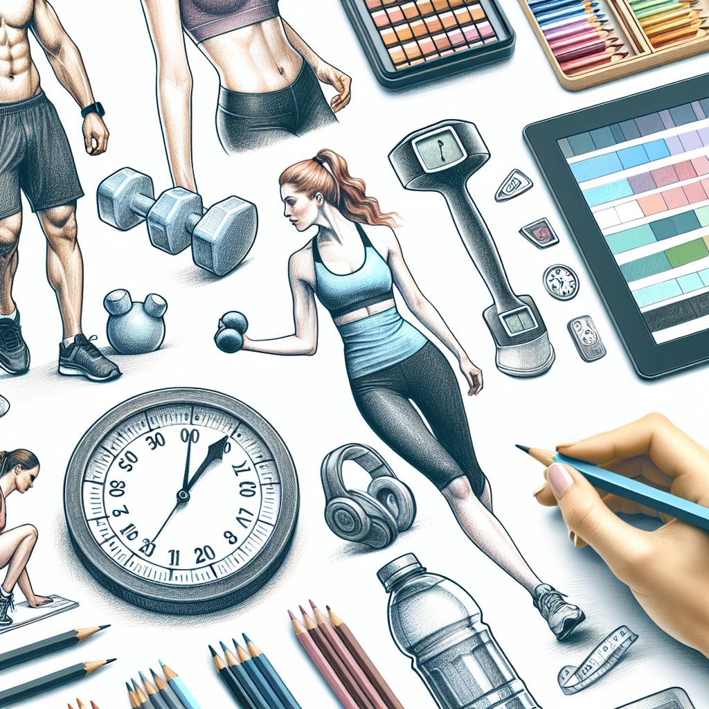 Colored-pencil illustration representing the topic: Fitness