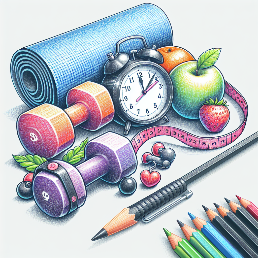 Colored-pencil illustration representing the topic: Fitness and Health